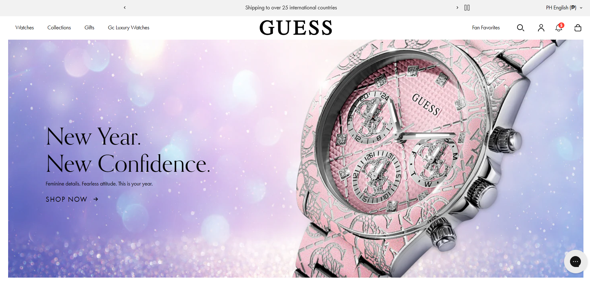 Guess Watches B2C Site screenshot